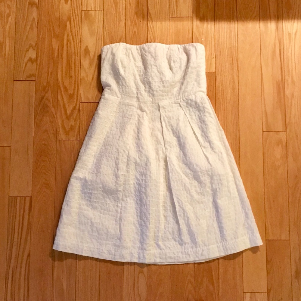 White Cotton Strapless J. Crew Dress, Size 10